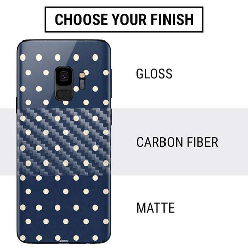 Blue and Cream Polka Dots Galaxy S9 Skin
